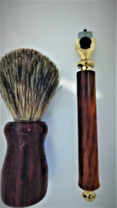 Classic Wood Brush & Razor Shave Set - Cocobolo